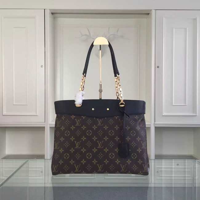 Louis Vuitton Outlet Monogram Canvas Pallas Shopper M51197 Black