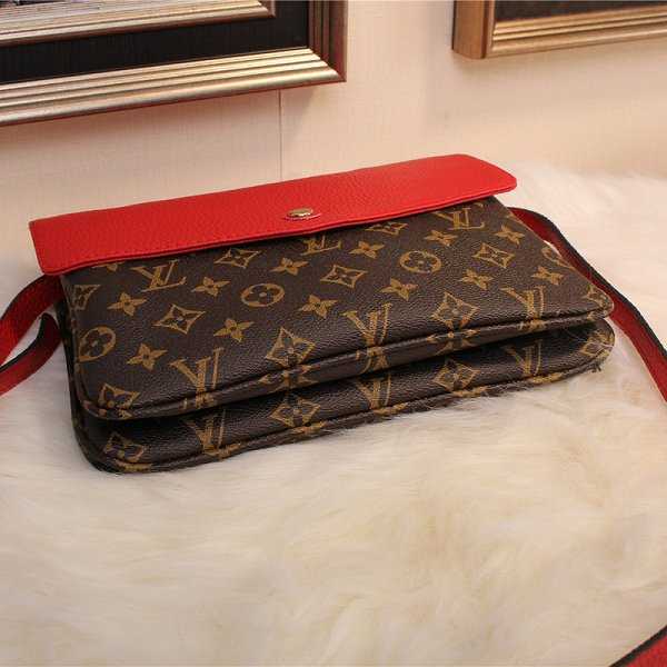 Hot 2015 louis vuiton monogram&calfskin twinset m50184 red