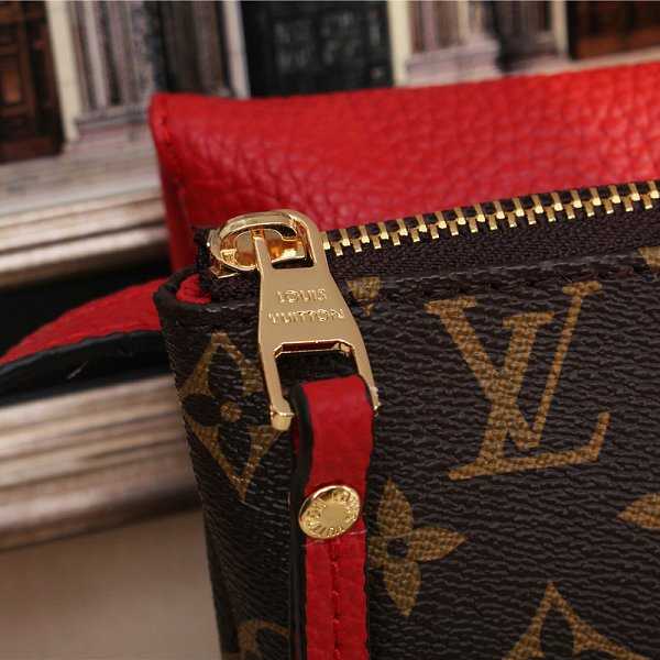 Hot 2015 louis vuiton monogram&calfskin twinset m50184 red