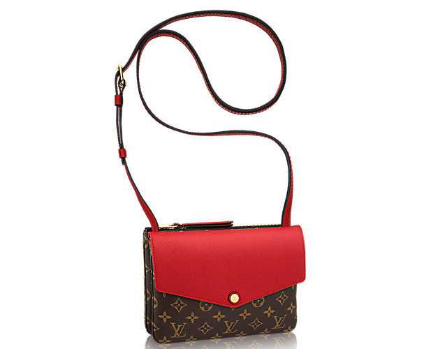 Hot 2015 louis vuiton monogram&calfskin twinset m50184 red