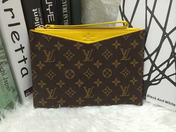 2014 Louis Vuitton Outlet monogram canvas pochette pallas m60608 yellow