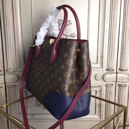 Louis Vuitton Outlet original Leather Monogram Canvas Tote Bag M41597 blue