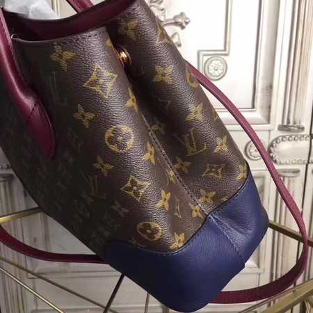 Louis Vuitton Outlet original Leather Monogram Canvas Tote Bag M41597 blue