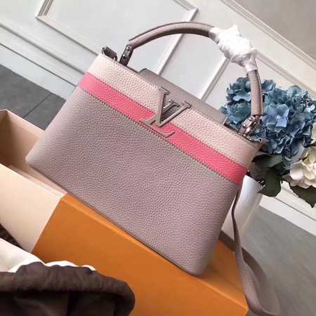 Louis Vuitton Outlet original taurillon leather Capucines M42258 gray