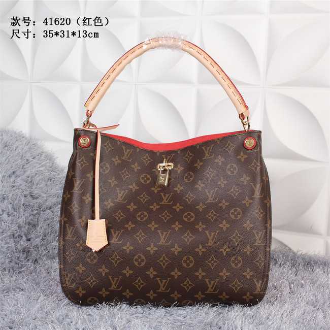 Louis Vuitton Outlet Monogram Canvas Cata Bag 41620 Red