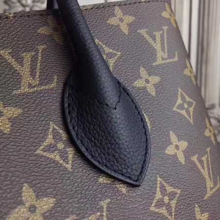 Louis Vuitton Outlet original Leather Monogram Canvas Tote Bag M41597 black