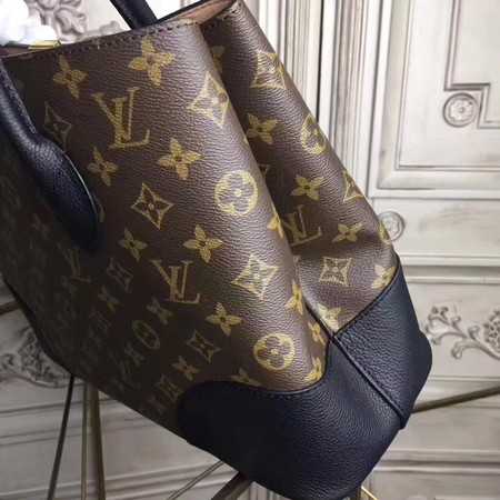 Louis Vuitton Outlet original Leather Monogram Canvas Tote Bag M41597 black