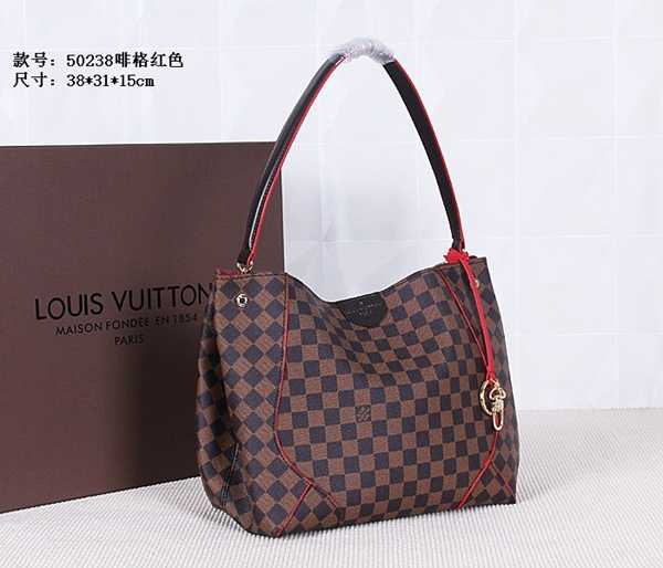 Louis Vuitton Outlet Damier Ebene CAISSA Hobo Bag 41555 Red