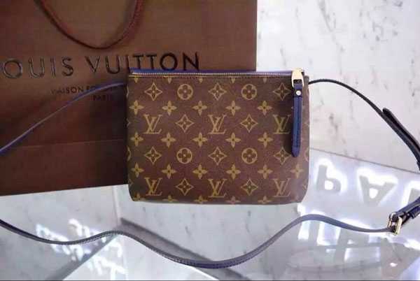 Hot 2015 lous vuiton monogram&calfskin twinset m50184 blue