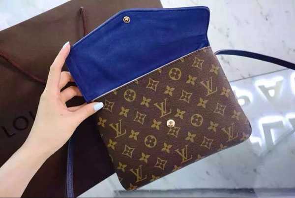 Hot 2015 lous vuiton monogram&calfskin twinset m50184 blue