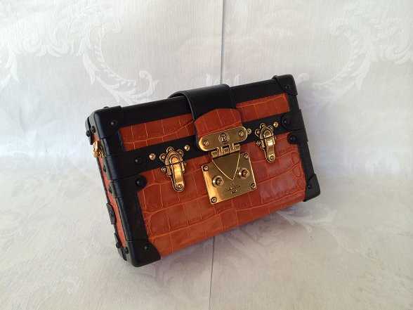 2015 Louis Vuitton Outlet petite malle bag crocodile M50013 orange(original leather)