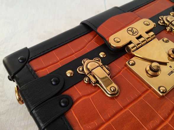 2015 Louis Vuitton Outlet petite malle bag crocodile M50013 orange(original leather)