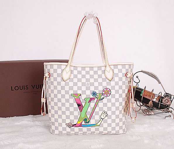 2014 Louis Vuitton Outlet damier azur canvas neverfull mm n51107