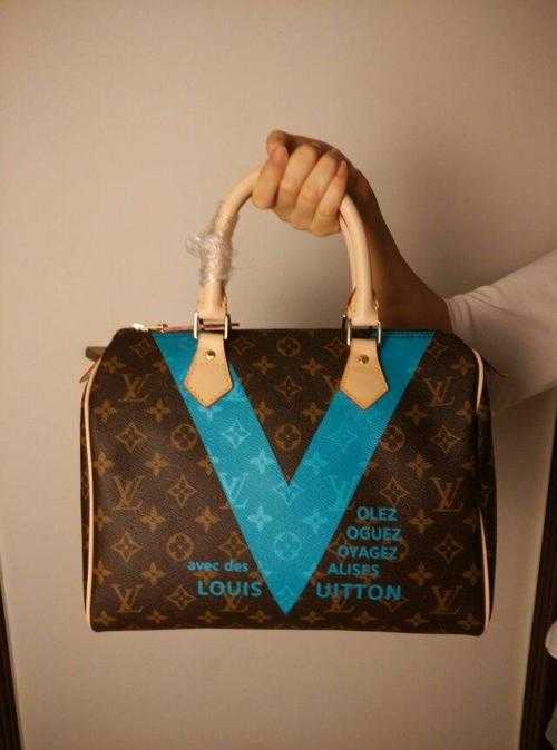 Louis Vuitton Outlet MONOGRAM V SPEEDY 30 Bag M41533 Blue