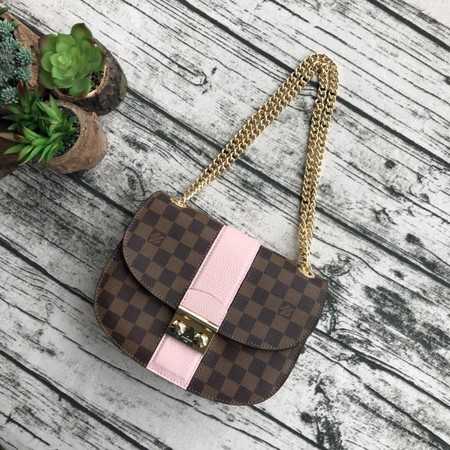 Louis Vuitton Outlet Original Damier Ebene Canvas WIGHT N64419 pink