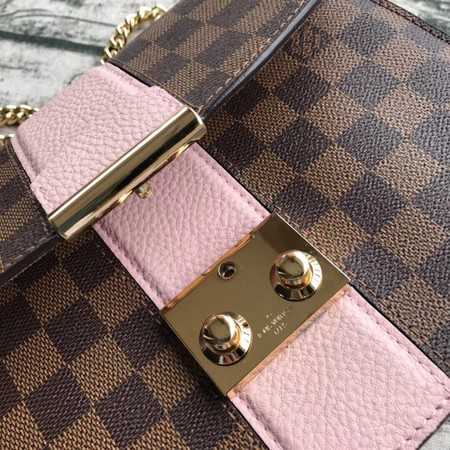 Louis Vuitton Outlet Original Damier Ebene Canvas WIGHT N64419 pink