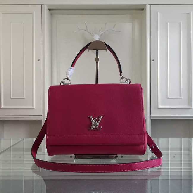 Louis Vuitton Outlet original litchi leather tote bag 50250 burgundy