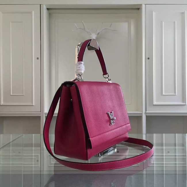 Louis Vuitton Outlet original litchi leather tote bag 50250 burgundy