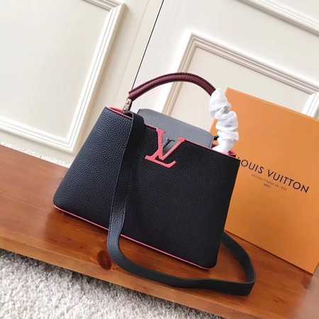 Louis Vuitton Outlet original taurillon leather Capucines BB M94517 black