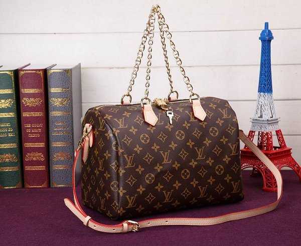 2015 Louis Vuitton Outlet Monogram Canvas Speedy 30 with chain M48892