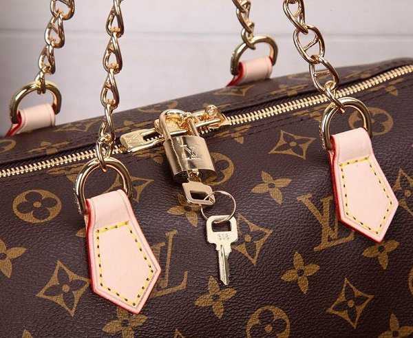 2015 Louis Vuitton Outlet Monogram Canvas Speedy 30 with chain M48892