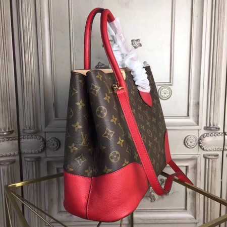 Louis Vuitton Outlet original Leather Monogram Canvas Tote Bag M41597 red