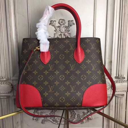 Louis Vuitton Outlet original Leather Monogram Canvas Tote Bag M41597 red