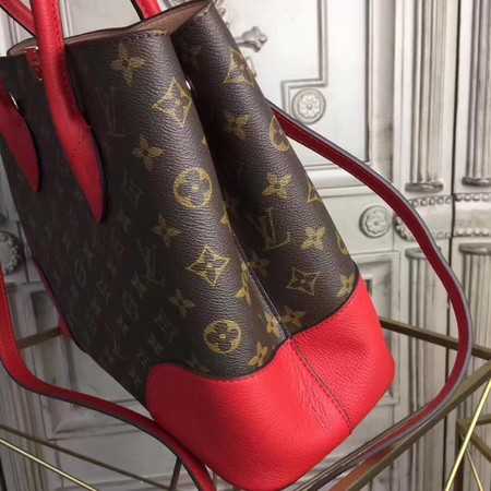 Louis Vuitton Outlet original Leather Monogram Canvas Tote Bag M41597 red