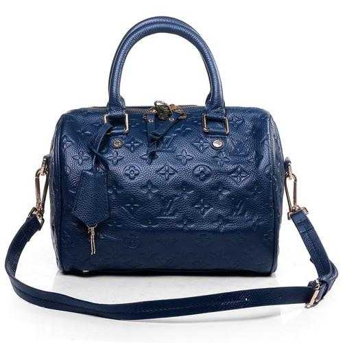 Louis Vuitton Outlet monogram empreinte speedy bandouliere 25 handbag M40762 blue