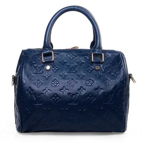 Louis Vuitton Outlet monogram empreinte speedy bandouliere 25 handbag M40762 blue