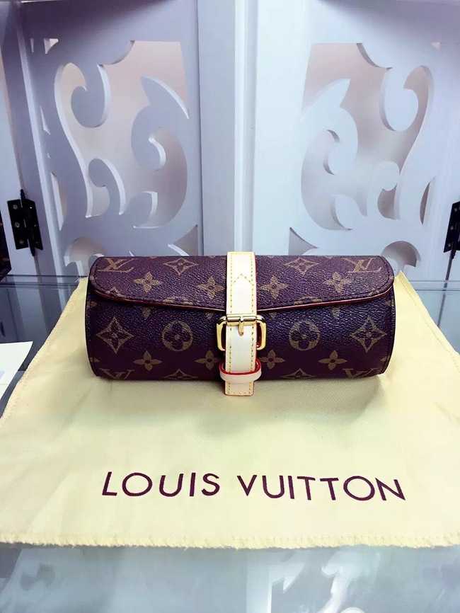 Louis Vuitton Outlet Monogram Canvas 3 Watch Case M47530