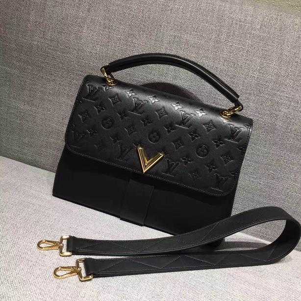 2017 Louis Vuitton Outlet original leather very one handle bag M42904 black