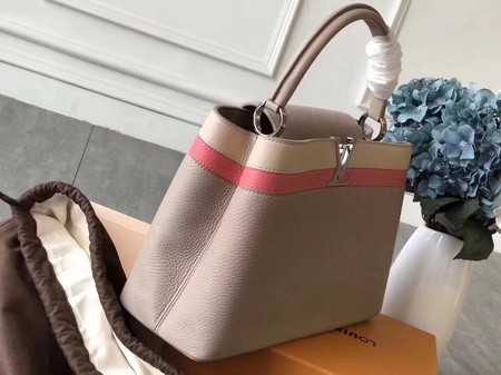 Louis Vuitton Outlet original taurillon leather Capucines M48864 gray