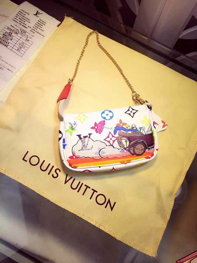 Louis Vuitton Outlet Monogram Multicolore Milla Clutch M41655 White