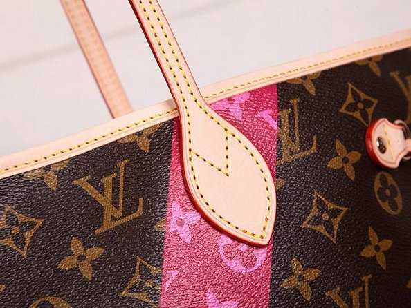 2015 Louis Vuitton Outlet neverfull mm monogram v m41602 rose red