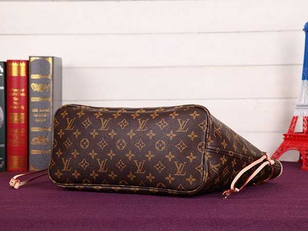 2015 Louis Vuitton Outlet neverfull mm monogram v m41602 rose red