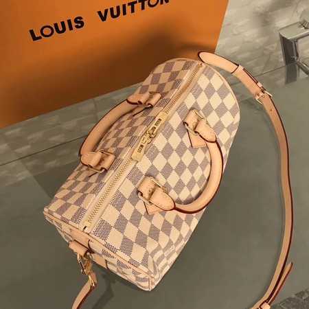 Louis Vuitton Outlet Damier Azur Canvas Original leather N41374