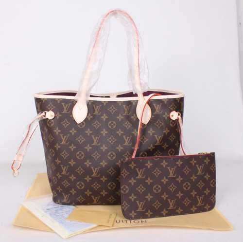 2014 Louis Vuitton Outlet monogram canvas bag neverfull pm m41001 fuchsia