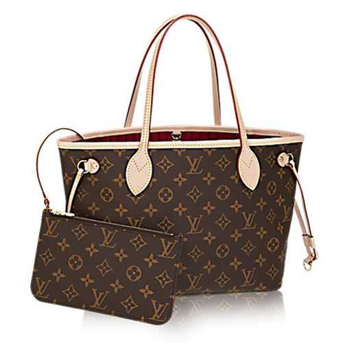 2014 Louis Vuitton Outlet monogram canvas bag neverfull pm m41001 fuchsia