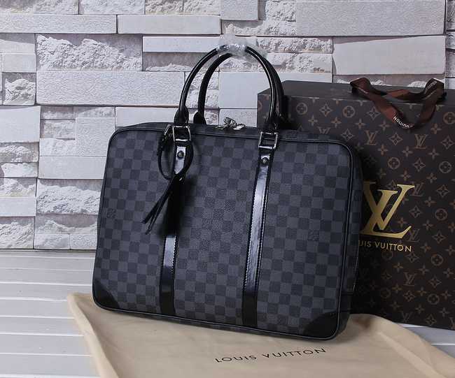 Louis Vuitton Outlet Monogram Damier Briefcase 41125 Black