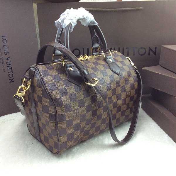 Louis Vuitton Outlet Damier Ebene Speedy 25 with Shoulder Strap N41181