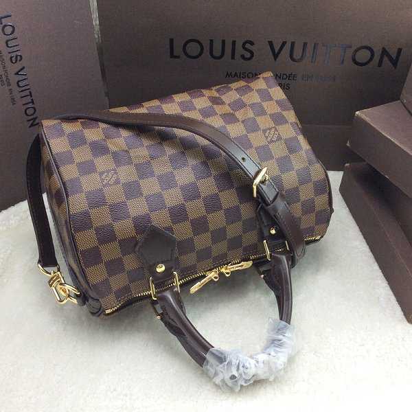 Louis Vuitton Outlet Damier Ebene Speedy 25 with Shoulder Strap N41181