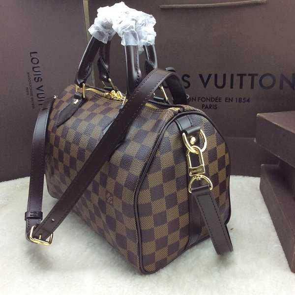 Louis Vuitton Outlet Damier Ebene Speedy 25 with Shoulder Strap N41181