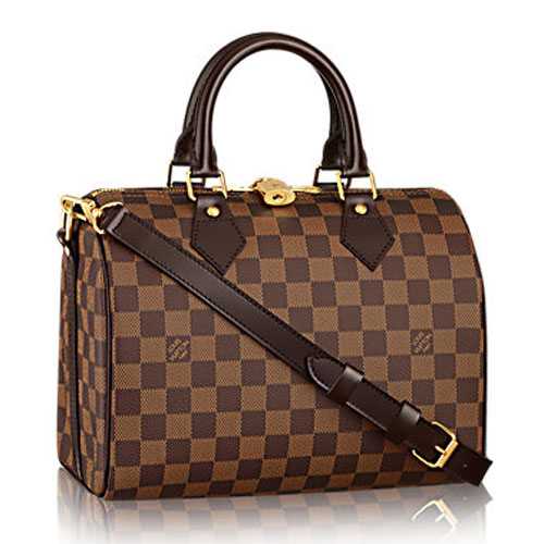 Louis Vuitton Outlet Damier Ebene Speedy 25 with Shoulder Strap N41181