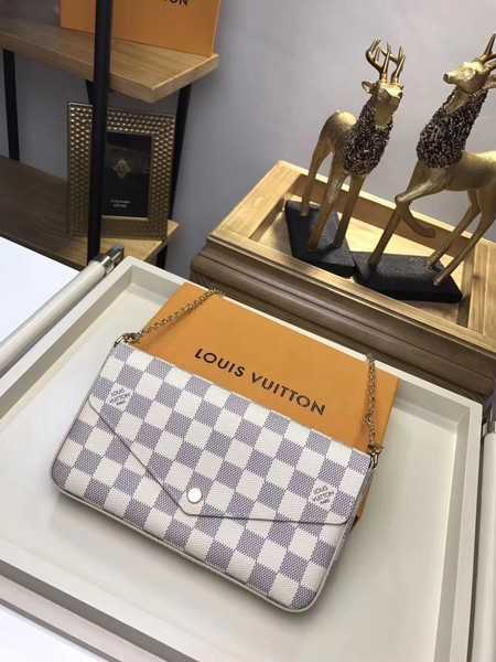 Louis Vuitton Outlet Damier Azur Felicie Chain Wallet M61276