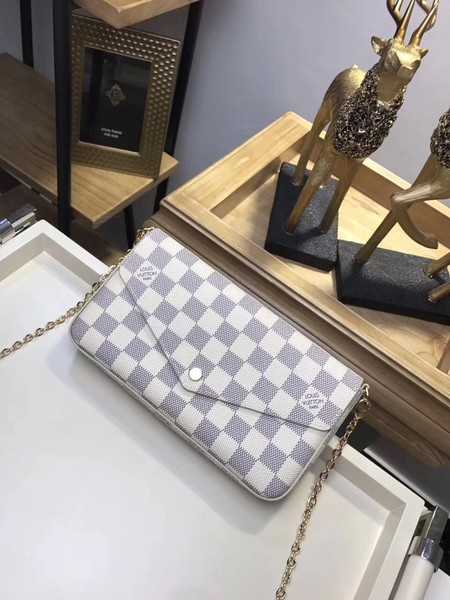 Louis Vuitton Outlet Damier Azur Felicie Chain Wallet M61276