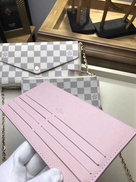 Louis Vuitton Outlet Damier Azur Felicie Chain Wallet M61276