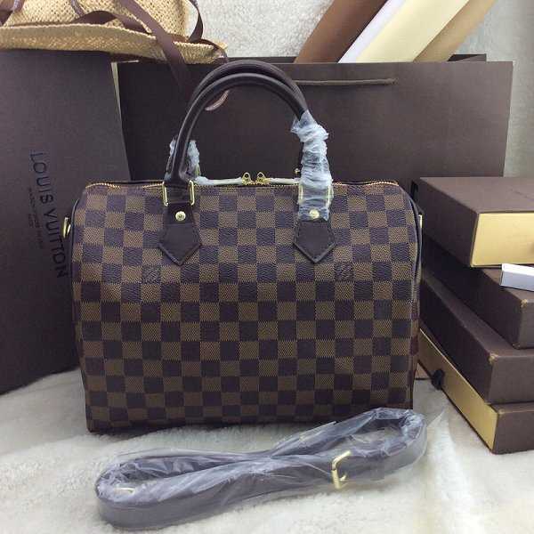 Louis Vuitton Outlet Damier Ebene Speedy 30 With Shoulder Strap N41183