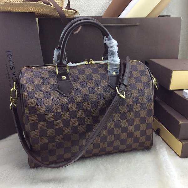 Louis Vuitton Outlet Damier Ebene Speedy 30 With Shoulder Strap N41183