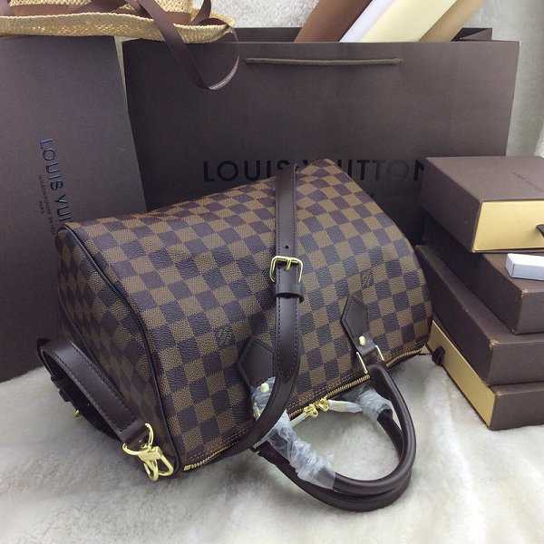 Louis Vuitton Outlet Damier Ebene Speedy 30 With Shoulder Strap N41183